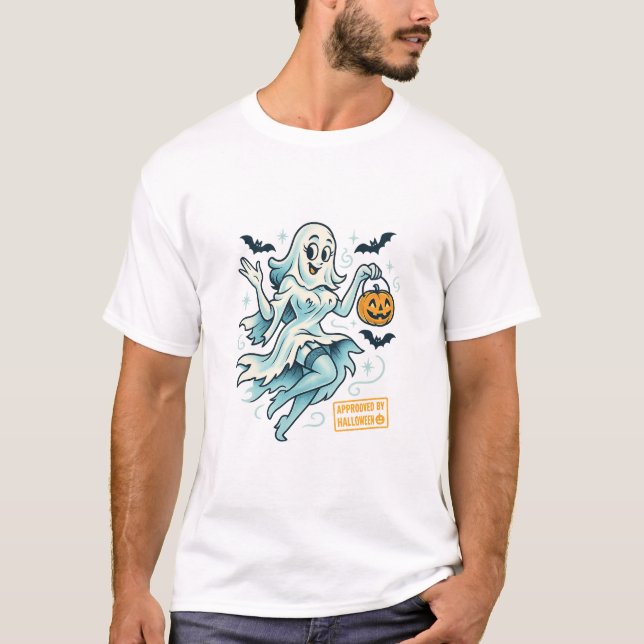 Camiseta Chica fantasma de Pin-Up - Halloween espeluznante (Anverso)