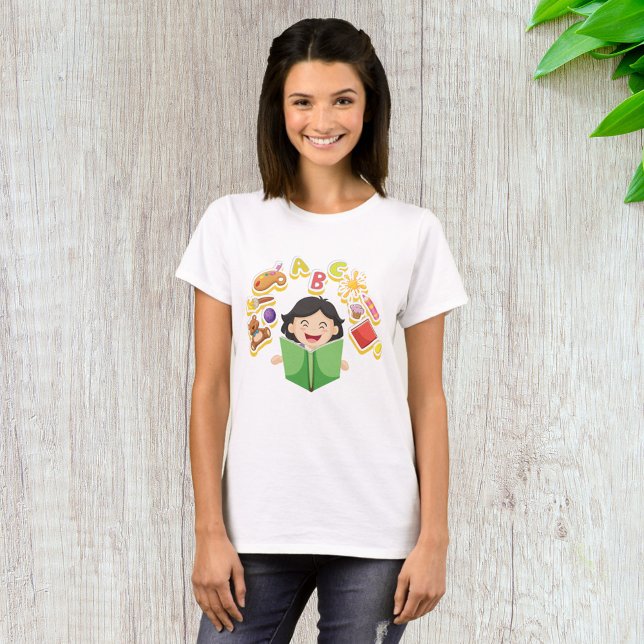 Camiseta Chica feliz leyendo (Subido por el creador)
