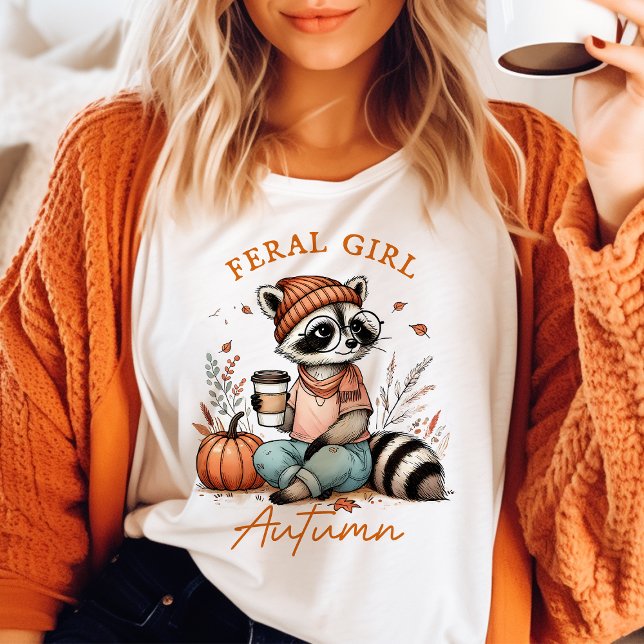 Camiseta Chica Feral Otoño Vintage Mapache (Subido por el creador)