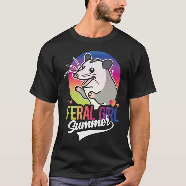 Camiseta Chica Feral Summer Opossum (Anverso)