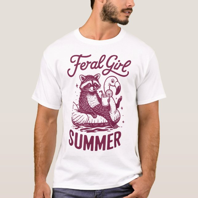 Camiseta Chica Feral Summer Raccoon Vacay Trash Panda Summe (Anverso)