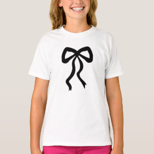 Camiseta Chica festivo de la cinta negra de bonito