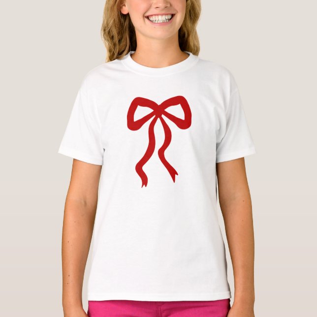 Camiseta Chica festivo de la cinta roja de bonito (Anverso)