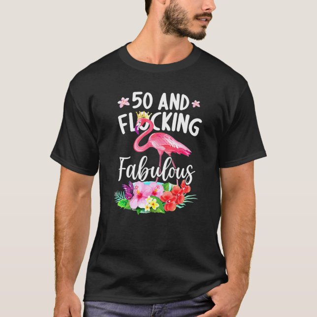 Camiseta chica Flamingo B De 50 Años De Edad Y Relleno (Anverso)