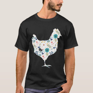 Camiseta Chica Flor de Pollo Infantil Floral Hawaiano Mujer