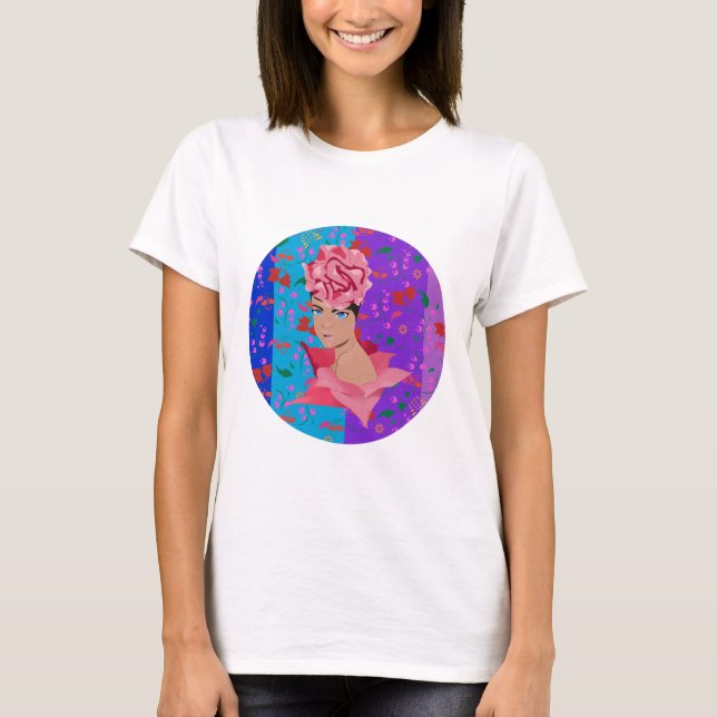 Camiseta Chica floral brillante de renovación de flores (Anverso)