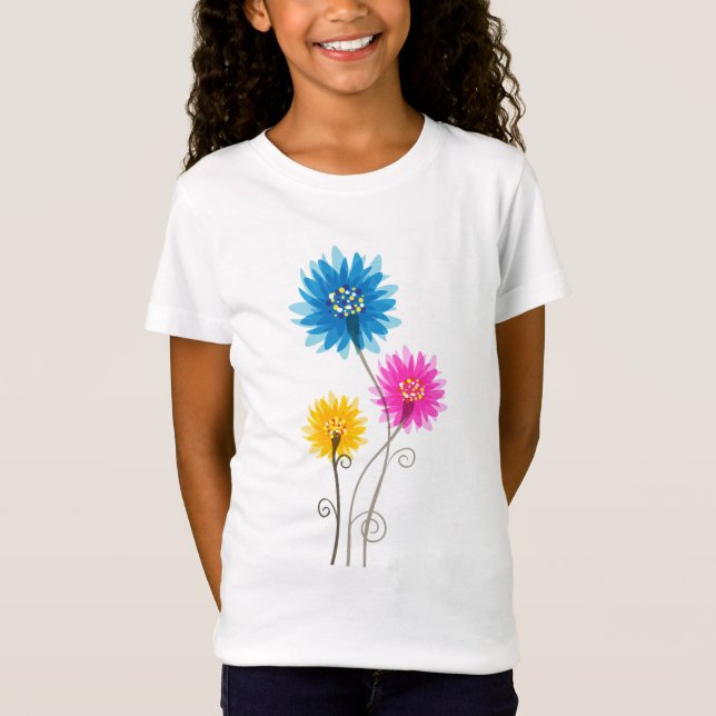 Camiseta Chica flores hermosas (Anverso)