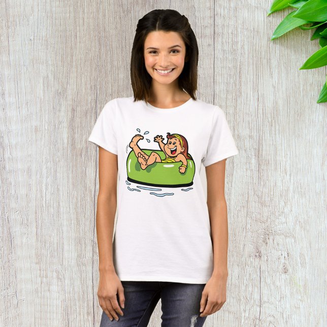 Camiseta Chica Flotando En Un Tubo Interior (Subido por el creador)