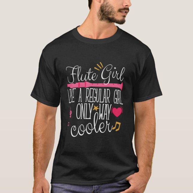 Camiseta Chica Flutista Funny Jugador Orquesta de Música Re (Anverso)