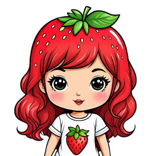 Camiseta Chica Fresa Adorable Arte Kawaii