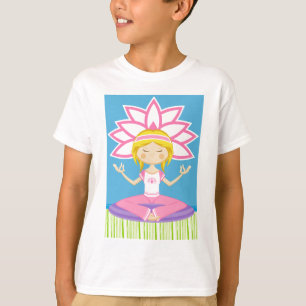 Camiseta Chica fresco de la yoga del dibujo animado