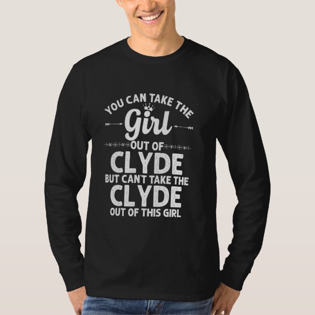 Camiseta Chica Fuera De Clyde Tx Texas Funny Home Roots Usa (Anverso)