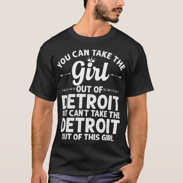 Camiseta Chica fuera de DETROIT MI MICHIGAN Regalo Hogar di (Anverso)