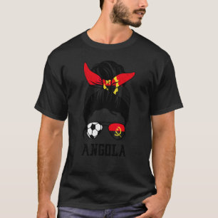 Camiseta Chica futbol angoleña madre moño desordenado bande