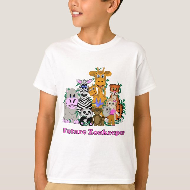 Camiseta Chica futura cuidadora de zoológico (Anverso)