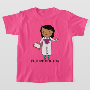 Camiseta Chica futura doctora piel morena cabello negro