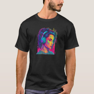 Camiseta Chica Gamer Guay Cyber Colores Retro Juego de Jueg