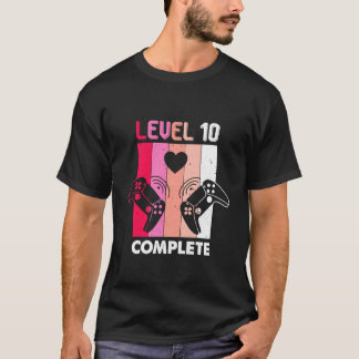 Camiseta Chica Gamer Nivel 10 Completo Divertido 10º Aniver