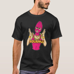 Camiseta Chica Gangsta Acuario Máscara de Mujer Gángster Co