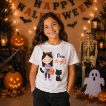 Chica Gata Negra Adorable Pata Noche Halloween