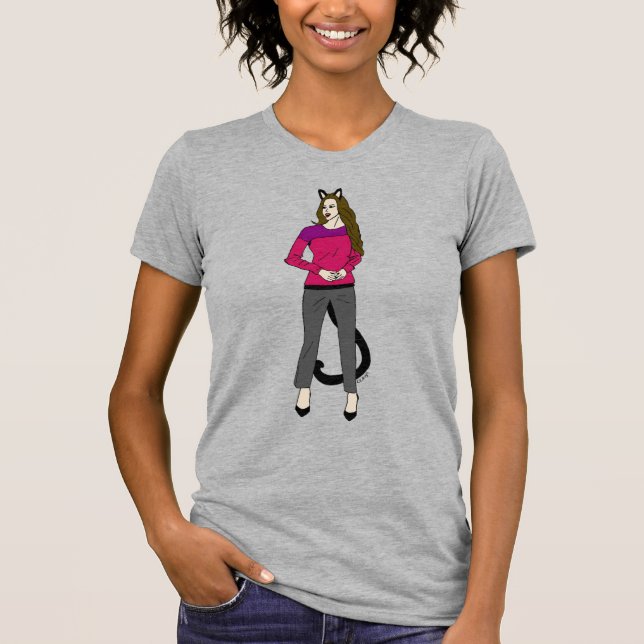Camiseta chica gato   (Anverso)