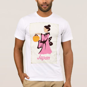 Camiseta Chica geisha Japón cartel vintage de viaje