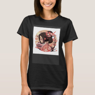Camiseta chica Geisha japonesa flor de cerezo flores con m