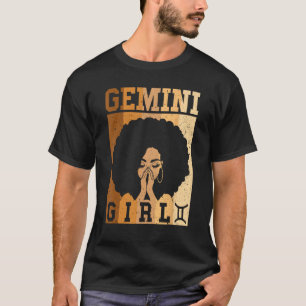 Camiseta Chica Gemini Rótulo Zodiac Cumpleaños Reina Melani