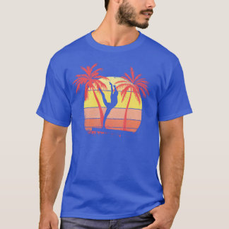 Camiseta Chica gimnasta en barra de equilibrio atardecer de