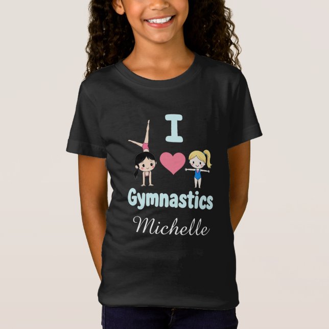 Camiseta Chica Gimnasta Personalizada, Amo La Gimnasia (Anverso)