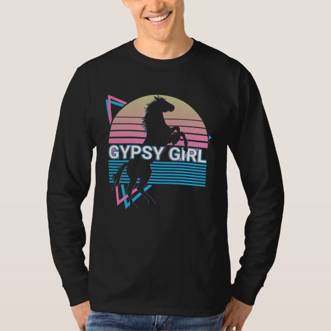 Camiseta Chica Gitana Retro Caballo (Anverso)