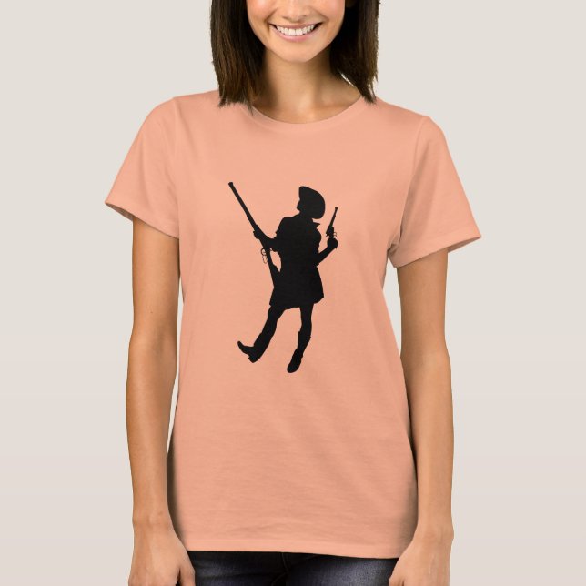 Camiseta Chica Glam Gun - Novia con Rifle (Anverso)