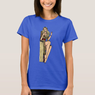 Camiseta Chica Glamurosa Rubia Antigüedad Retro Pinup