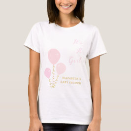 Camiseta Chica globos rosados Baby Shower
