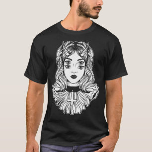 Camiseta Chica gótica del diablo gótica satánica ocultismo