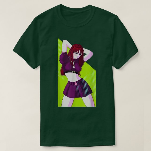 Camiseta Chica Gótico Y Emo Anime Sey Modelo Pose Retro & V (Diseño del anverso)