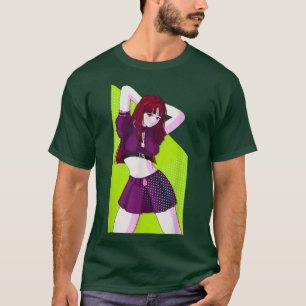 Camiseta Chica Gótico Y Emo Anime Sey Modelo Pose Retro & V