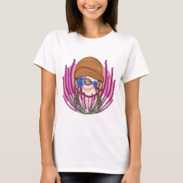 Camiseta Chica gracioso con flores de maíz