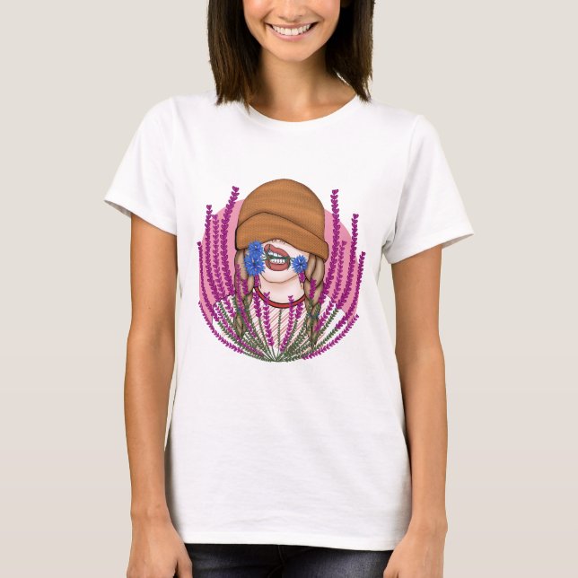 Camiseta Chica gracioso con flores de maíz (Anverso)