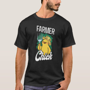 Camiseta Chica Granjera Agricultora Pollo Granjera Pollito