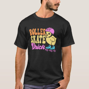 Camiseta Chica guapa de patines de rodillos al estilo pollo