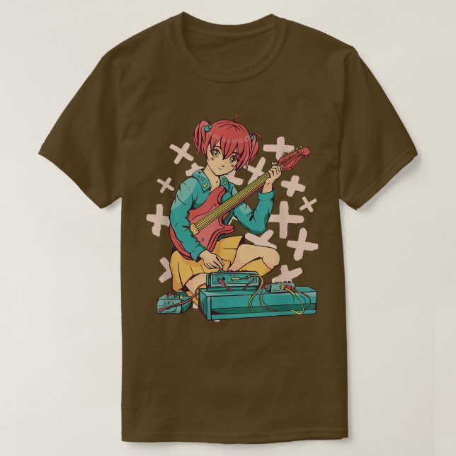 Camiseta Chica Guitar Anime manga Chibi Kawaii otaku 958 (Diseño del anverso)