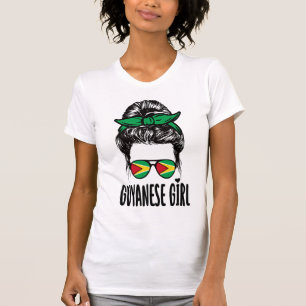 Camiseta Chica guyanés Messy Hair Guyana Orgullo patriótico