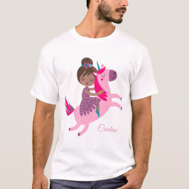Camiseta Chica haitiana de brunette en una unicornio