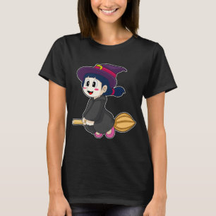Camiseta Chica Halloween Witch Broom
