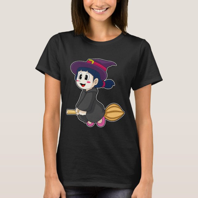 Camiseta Chica Halloween Witch Broom (Anverso)