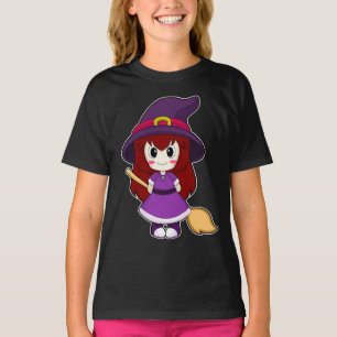 Camiseta Chica Halloween Witch Broom