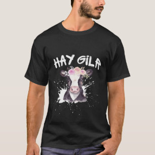 Camiseta Chica Heno Agricultora Divertido Ganado Vaca Granj
