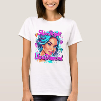 Camiseta Chica Hermoso Brillo Brillante Como Un Diamante