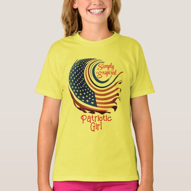 Camiseta CHICA/hija patriótica con espiral múltiple (Anverso)